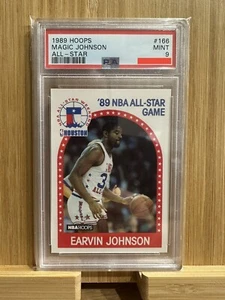 Card Carta Hoops 1989 Earvin Magic Johnson #166 Psa 9 Nba All-Star Game Basket - Foto 1 di 2