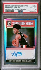 2018-19 Donruss Optic Signature Series Holo #ASM Anfernee Simons RC PSA 10 GEM