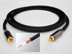 (1m 3ft) Hi-End Canare Subwoofer 75Ω Coax RCA/Phono (m/m) Audio Cable - Picture 1 of 2