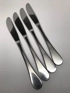 DANSK INOX ""SILHOUETTE"" 4 COLTELLI DA CENA MODERNI SOLIDI - Punta rotonda - Giappone - Foto 1 di 2