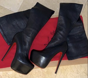 red bottom leather boots