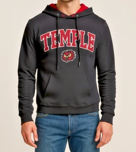 Temple University Black Hoodie Mens Large Pullover Sweatshirt Varsity Athleisure - Picture 1 of 22