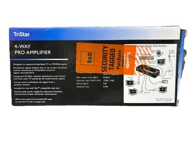 Signal Booster SLx 4 Way TV Amplifier HD TV/FM/DAB Signal 4G Filter IR Bypass - Image 1 of 4