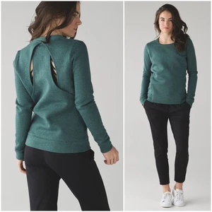 LULULEMON &Go Endeavor Back-Vented Sweatshirt in Heathered Deep Green Size 2 - Picture 1 of 9