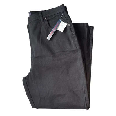 NUEVO Pantalones de mezclilla Bill Blass vintage años 90 pierna recta negros para mujer talla grande 20W cortos Foto 1 de 4