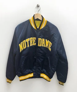 Vintage 80s NCAA Notre Dame Fighting Irish Starter Satin Jacket Size L USA Made - Picture 1 of 6