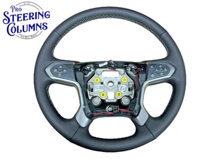 14-19 Silverado Yukon Tahoe Black Leather Steering Wheel Without Heat 84483746 - Picture 1 of 9