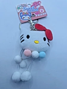 Modeschmuck Hello Kitty Plüsch Anhänger Schlüsselanhänger Geldbeutelanhänger NEU - Bild 1 von 1