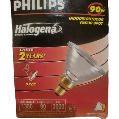 Philips 90-watt Halogena PAR38 spot light bulb. Indoor Outdoor 2 Pack 1350 Luman - Image 1 of 4
