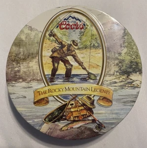 Vintage Coors Beer Coasters / Tin Cork 3 3/4" 1993 Rocky Mountain Legend New NIP - Picture 1 of 6