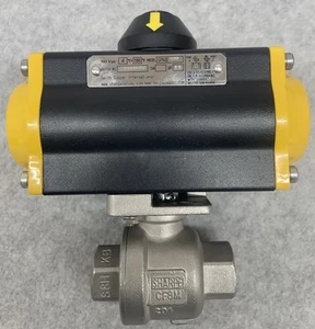 Sharpe SPN II 050 DA Zahnstangen-Pneumatischer Antrieb und 3/8" NPT SS Kugelhahn - Bild 1 von 6