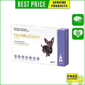 Revolution Purple 6 Pack for Dogs 2.6 to 5 Kg Flea & Worm Control - Picture 1 of 2