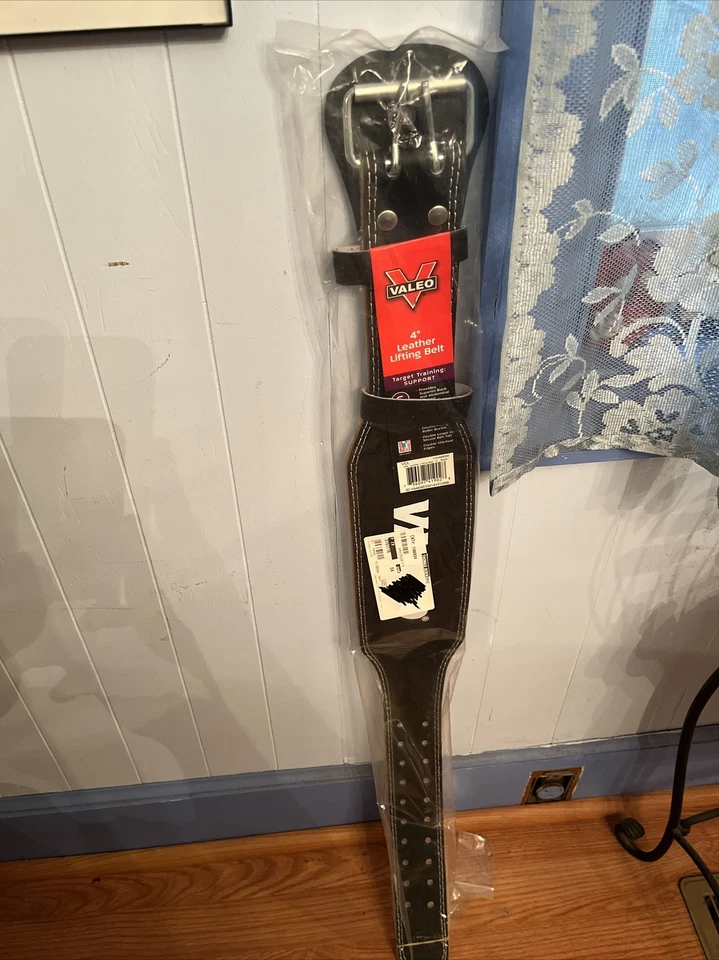 NUEVO CINTURÓN DE LEVANTAMIENTO DE PESAS VALERO TALLA PEQUEÑA VRL CUERO 4" NEGRO GIMNASIO Foto 1 de 4