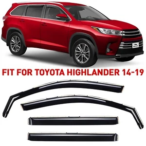 Rain Guards Vent Visors Shade for 2014-2019 Toyota Highlander - Picture 1 of 8