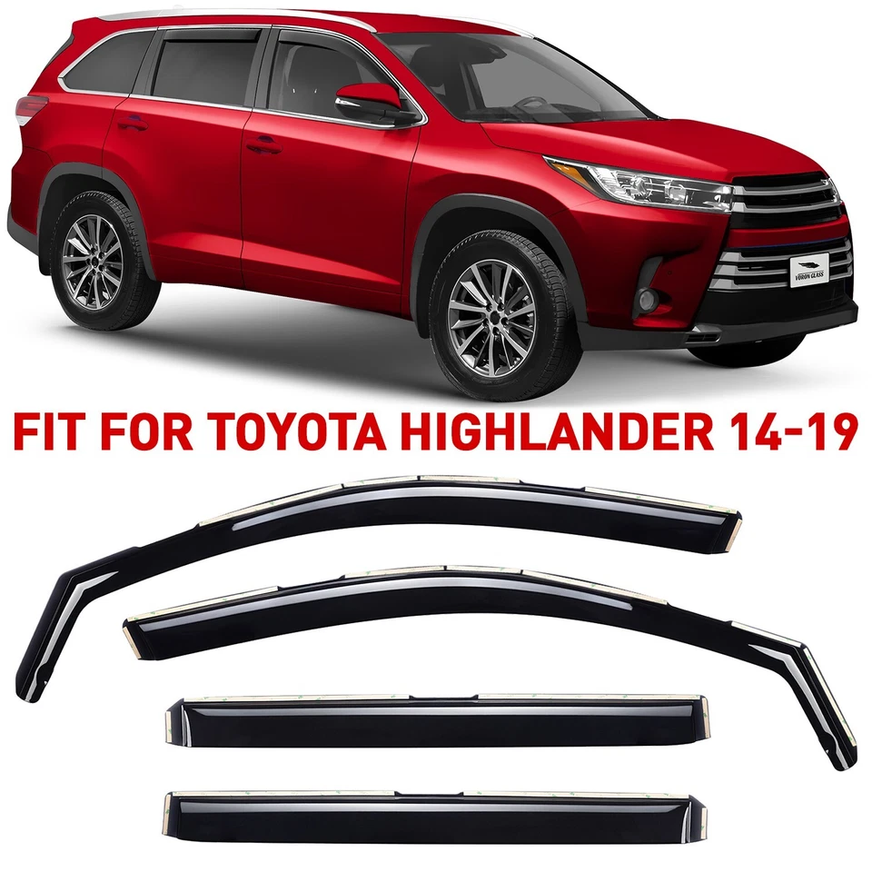 Protectores de lluvia viseras de ventilación para Toyota Highlander 2014-2019 Foto 1 de 4