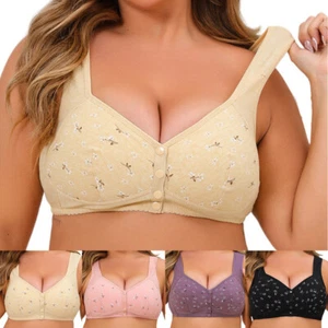 Wireless Bras Push Up Full Cotton Bralette Front Closure Bra for Lady Underwear - Picture 1 of 22