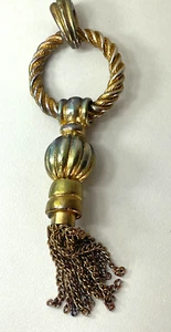 Vintage Gold Tone Large Tassel Pendant 4" Long - Picture 1 of 8