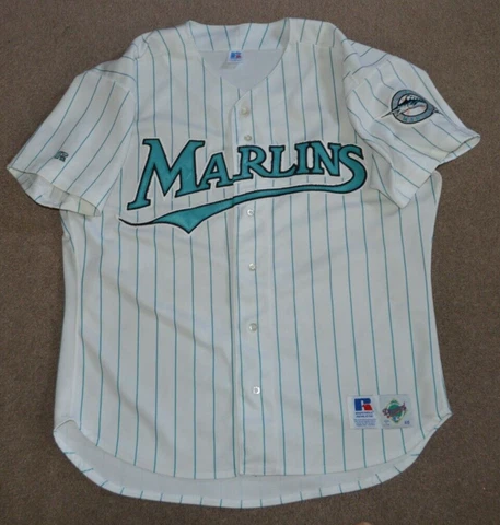 Vtg Florida Marlins Russell AUTHENTIC Baseball Jersey Sz 48 Blank Cover