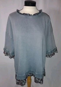 Easel Los Angeles Top Women's Size Large Shirt Floral Ruffle - Picture 1 of 6
