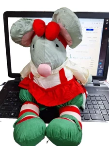 Department 56 Christmas Mouse Plush Parachute Nylon Holiday Large Vintage Toy - Picture 1 of 11