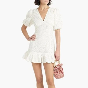 Walter Baker Cutout Lace Caroline Mini Dress Womens Ivory Size 12 NWOT - Picture 1 of 9