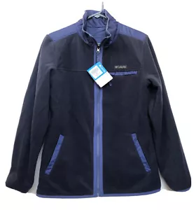 Columbia Reversible Fleece-Lined Jacket M Blue Houston Heights Double Face - Picture 1 of 8