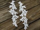 A116 Lace Appliques, one pair Embroidered Appliques, Patch Lace in White