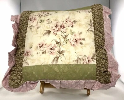 Almohada Floral Verde, Almohada Floral Rosa, Almohada Cottage, Shabby Chic  Foto 1 de 2
