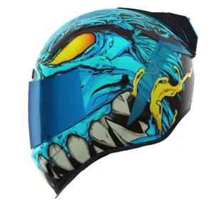 Icon Airform Manik'rr Blue MIPS Glow-in-the-Dark Motorcycle Helmet - All Sizes - Picture 1 of 16