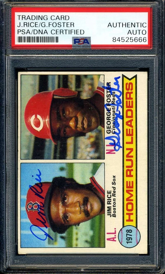 George Foster Jim Rice PSA DNA Coa Signed 1979 Topps HR Leaders Autograph - Image 1 of 1