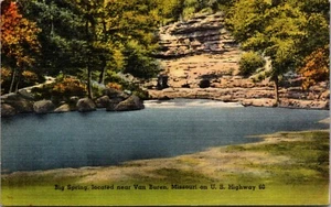 Big Spring Van Buren Missouri Linen Postcard - Picture 1 of 2