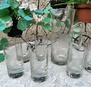KROSNO Poland Water Jug & Glasses Set x 6 Exclusive to Burgoyne RARE - Picture 1 of 16