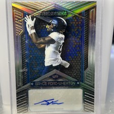 BRYCE FORD-WHEATON # 51 /75 AUTO FOOTBALL WILD CARD ALUMINATION 2023