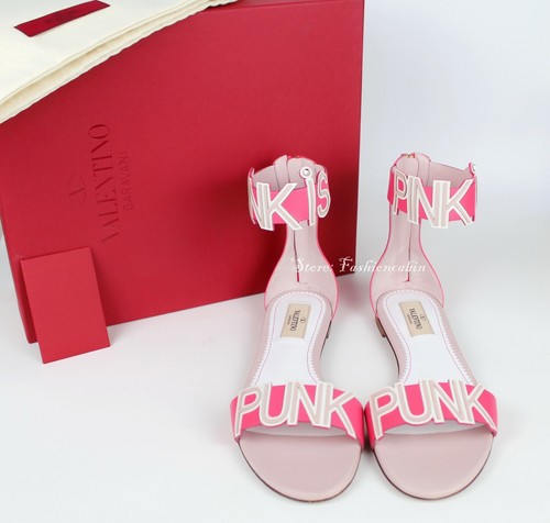 NUOVO VALENTINO GARAVANI sandalo rosa punk in pelle rosa EUR 37 5 MSRP $1275
