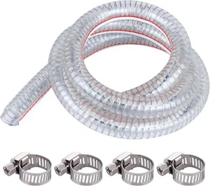 3/4 Zoll Innendurchmesser x 5 Fuß Stahldraht Saugschlauch PVC verstärkter Schlauch Hochdruck flexibel - Bild 1 von 2