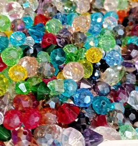50g Crystal Beads Lot Jewelry Making Supplies Mix Faceted Glass Bead 5-10mm - Picture 1 of 2