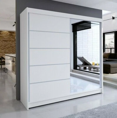 Wardrobe TALIN 3 WHITE with Sliding Doors, Hanging Rail, Brand New - Image 1 of 2