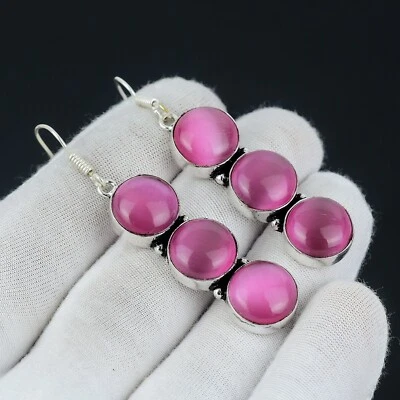 Naturale Monalisa Gemma Orecchini Pendenti 925 Argento Sterling Mano Gioielli - Immagine 1 di 4