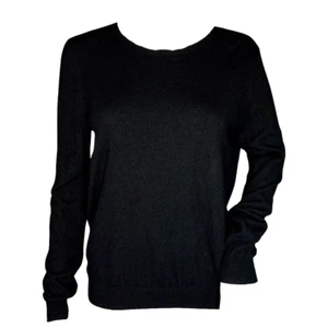 Claudie Pierlot Sweater Women 6 (2) Black Open Back Bow Updated Basic Minimalist - Picture 1 of 9