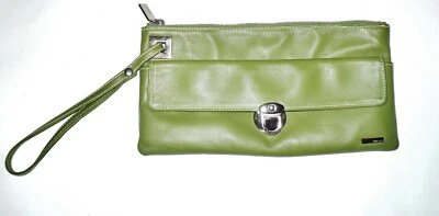 Perlina Wristlet Clutch in Dark Pink Leather - Image 1 of 4