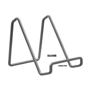 4" SILVER PLATE STAND EASEL Wire Display Book Tile Photo Wedding FREE SHIPPING - Picture 1 of 4