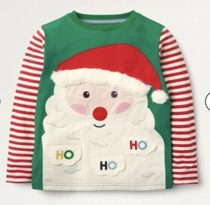 Mini Boden Santa Camisa Festiva Navidad Nueva Con Etiquetas Nueva 6-7 - Imagen 1 de 4