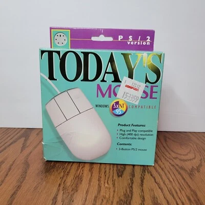 Vintage Today's Mouse 3 Button Mouse PS/2 - Image 1 of 4