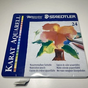 24 Staedtler Karat Aquarell Aquarellstifte Made in Germany Blechetui - gebraucht - Bild 1 von 8