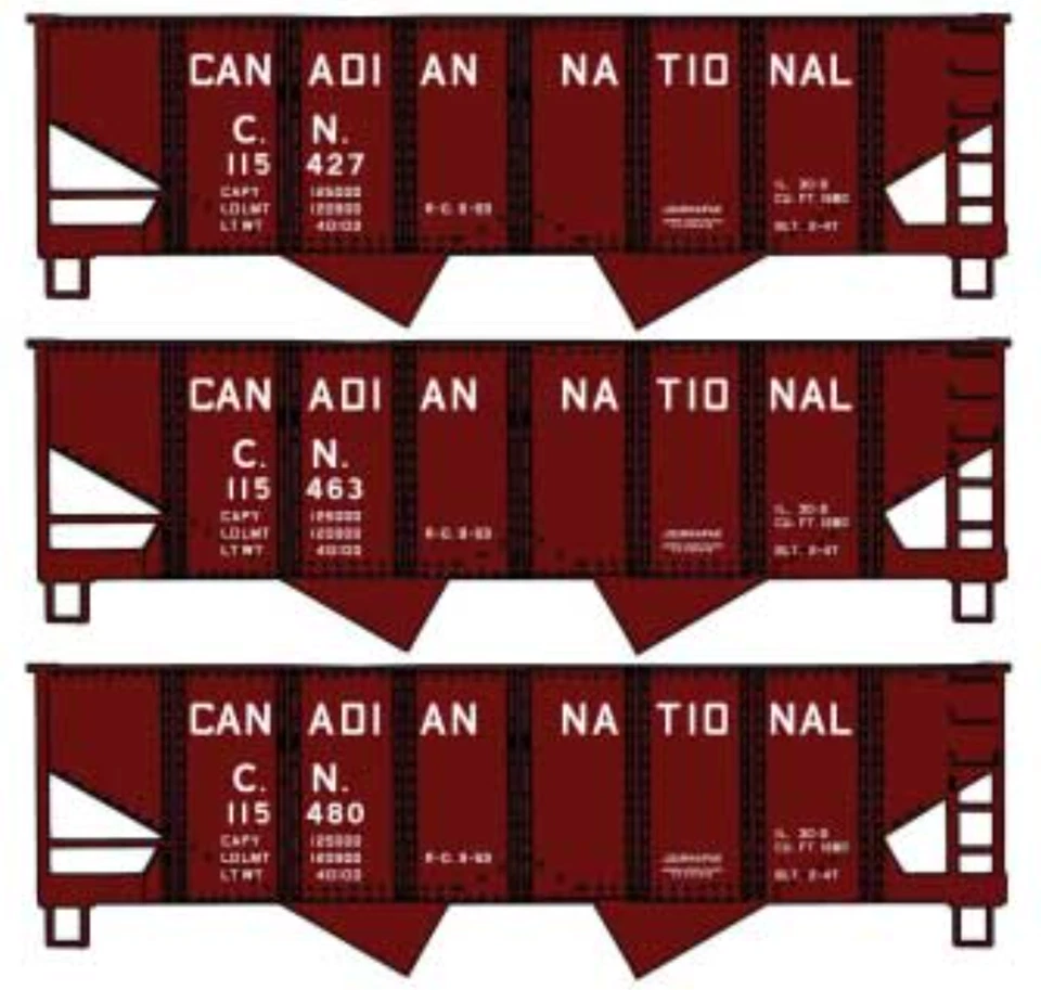 Accurail HO Scale ~ New 2025 ~ Canadian National USRA  Open Hopper 3-pack ~ 8145 - Image 1 of 1