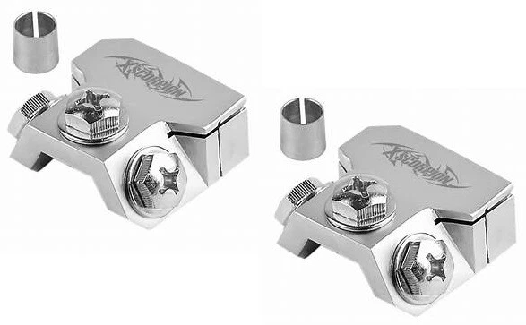 2pc PLATINUM  Battery Terminal For Any Gauge Cable w/Ring Positive / Negative US - Image 1 of 2