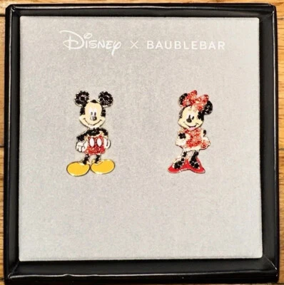 Disney X Baublebar Clásico Mickey & Minnie Mouse Perlas de Cristal Aretes Foto 1 de 4