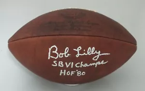 Cowboys BOB LILLY Signed Wilson 1960's DUKE Football AUTO w/ HOF '80 - JSA! - Picture 1 of 1