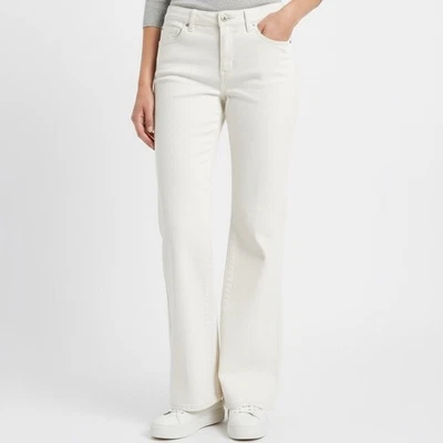 Cabi Wide Leg Stretch White Women' Denim Casual Jeans Size 8 - Image 1 of 4