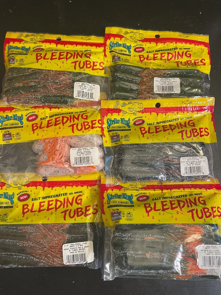 Strike King Lures Pro-Model Bleeding Tubes Soft Plastic Bait Choose Color NIP - Image 1 of 1